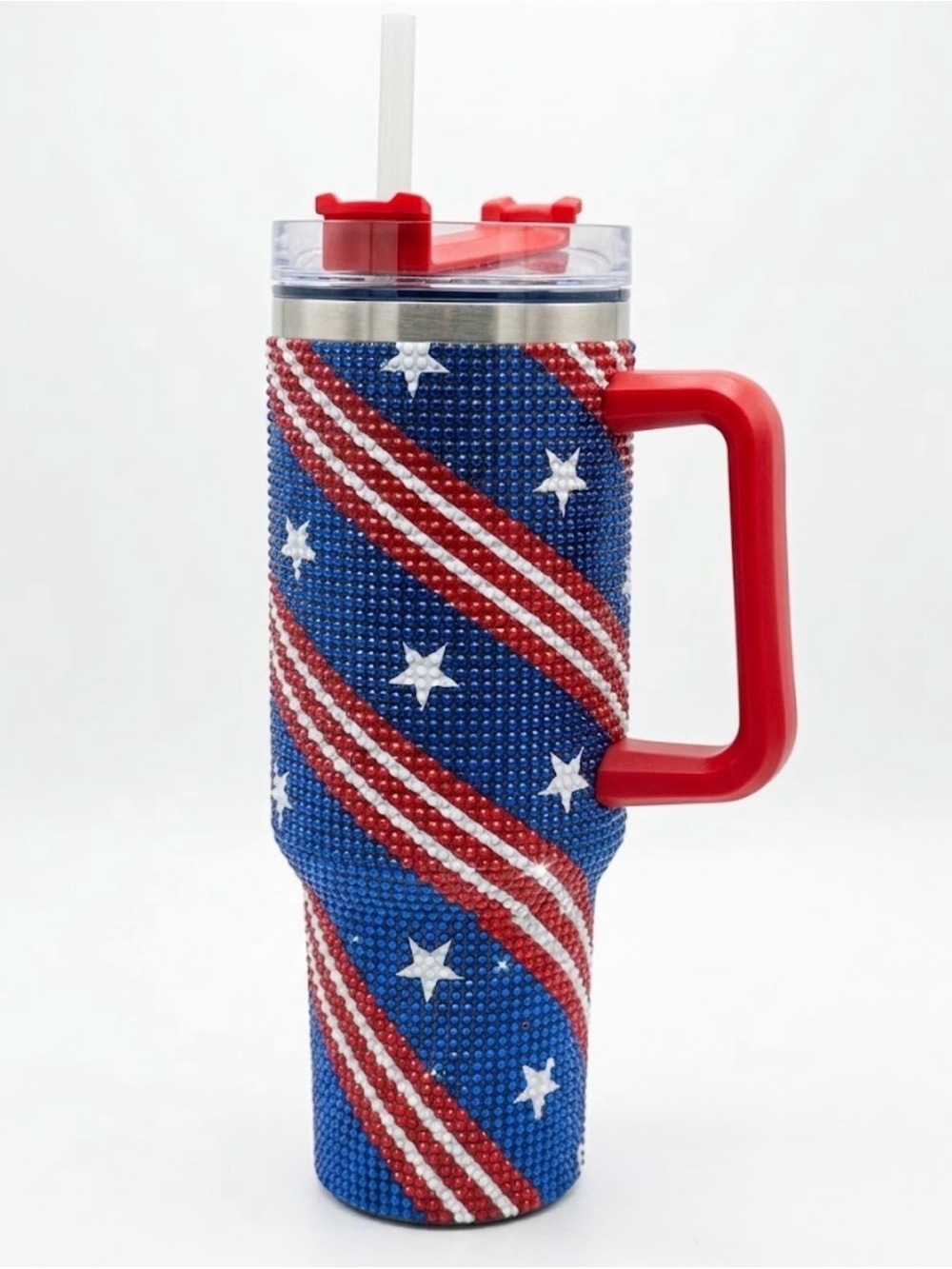 NWT B•Well 40 oz Rhinestone Patriotic Tumbler - Brand New Condition
